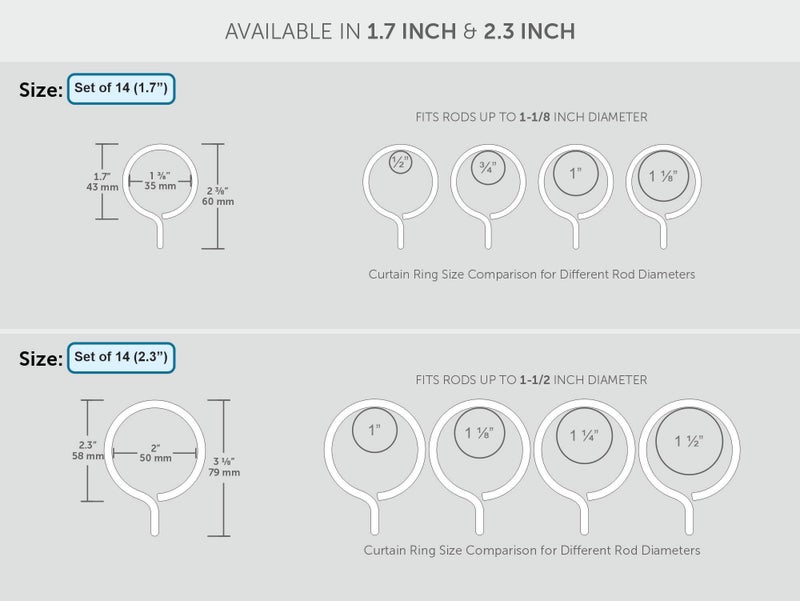 Ivilon Drapery Eyelet Curtain Rings - 2.3" Ring for Curtain Hook Pins, Set of 14 - Oil Rubbed Bronze (ORB) - Image 3